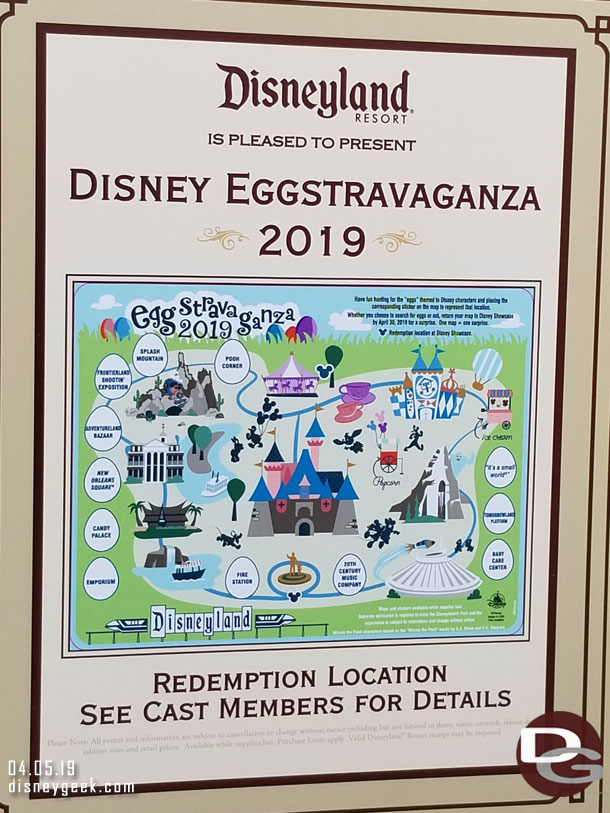 The 2019 EggStravaganza Scavenger Hunts started today at the Disneyland Resort.  I found all 36 eggs and will post them with locations at the end of this update (in case you want to avoid spoilers).