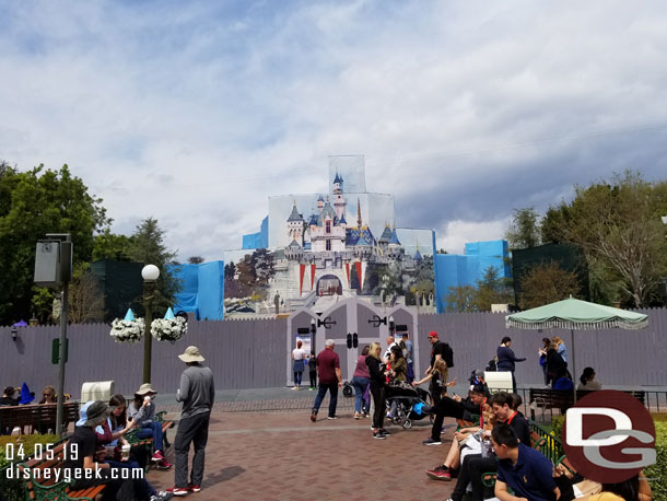 No real visible progress on Sleeping Beauty Castle nor the hub work in front of it.