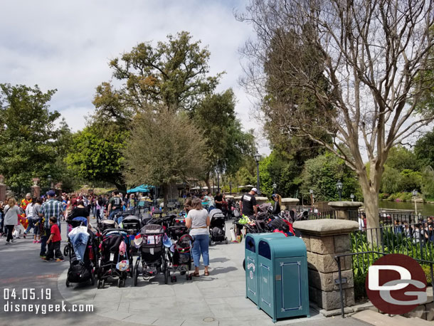 The stroller area near the Haunted Mansion is expanded.  The beverage stand that was there was removed and the planter cut back a little it seems