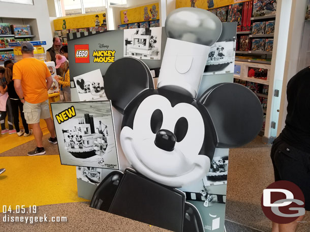 The Lego store had a sign for the new Steamboat Willie set.