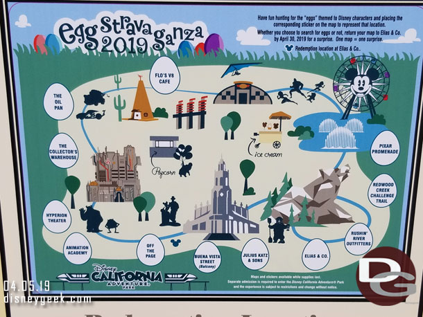 The Disney California Adventure 2019 Eggstravangza Map