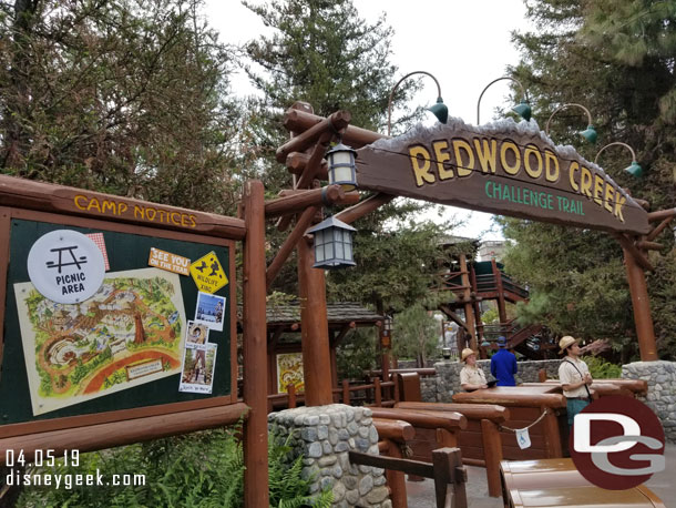 Camp notices have returned to the board near Redwood Creek's entrance.