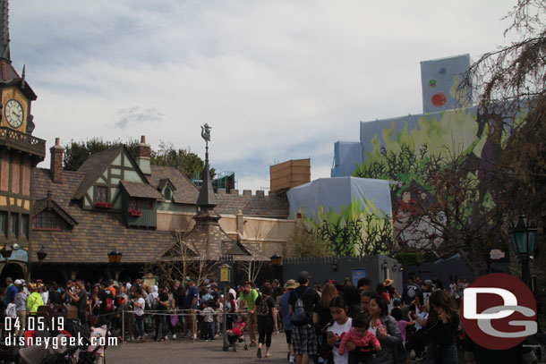 Walking through Fantasyland.  Walls have been extended into some of Peter Pan's queue space as they work to reconfigure the area a bit.
