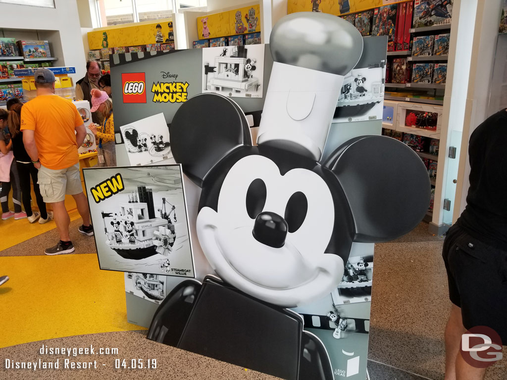 The Lego store had a sign for the new Steamboat Willie set.
