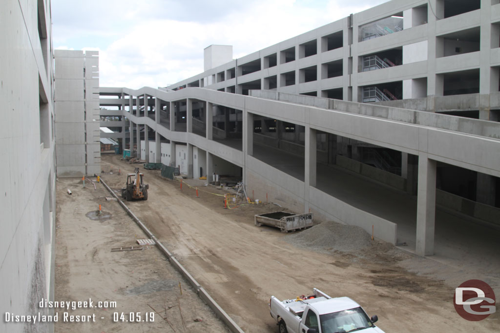 Looking toward the front.  On the right are the ramps for the new structure.