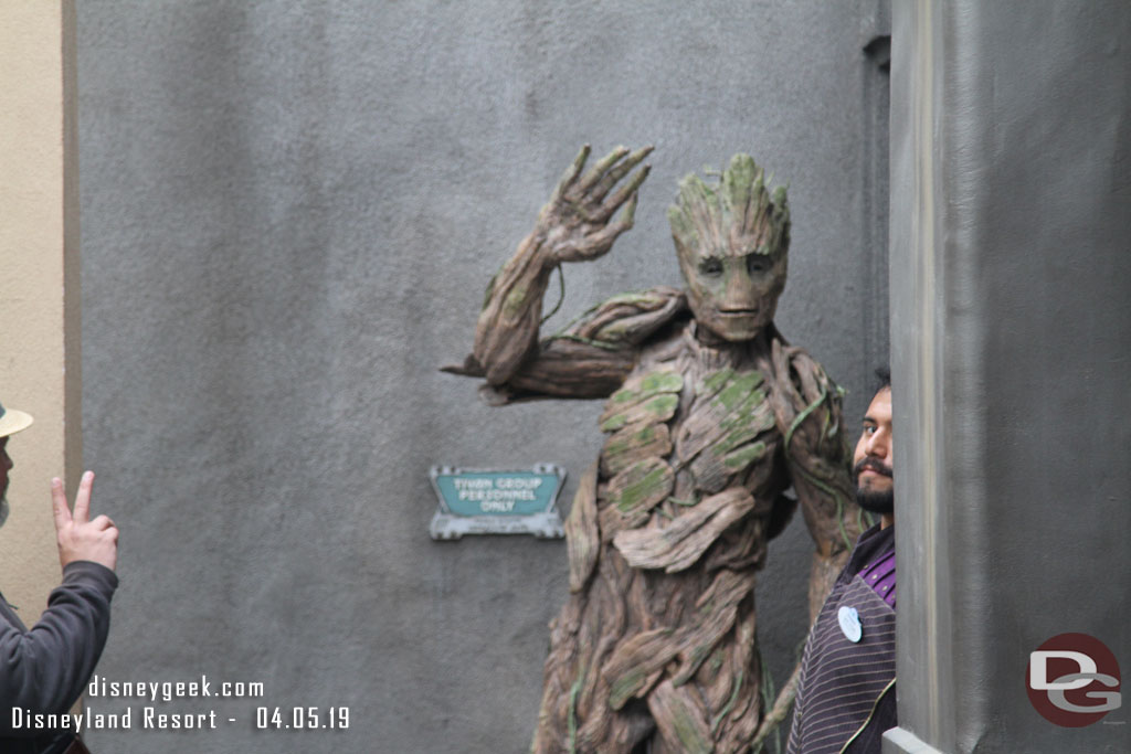 Groot heading backstage