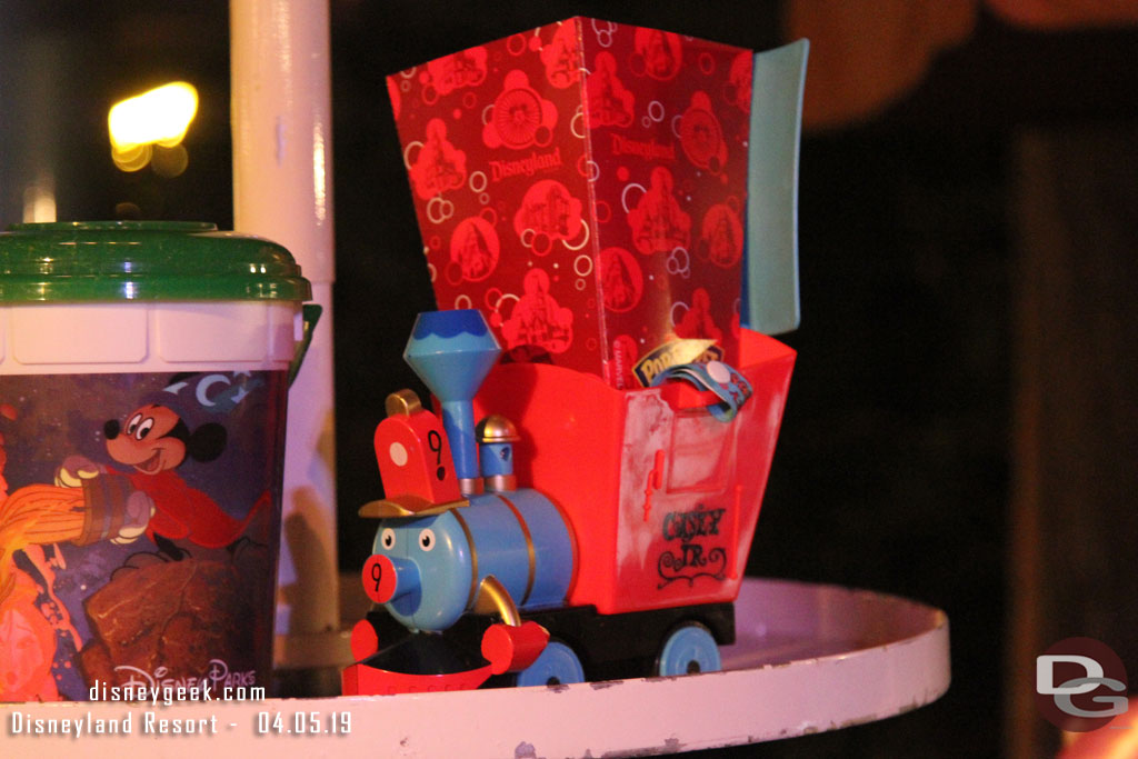 A look at the new Casey Jr. popcorn bucket.