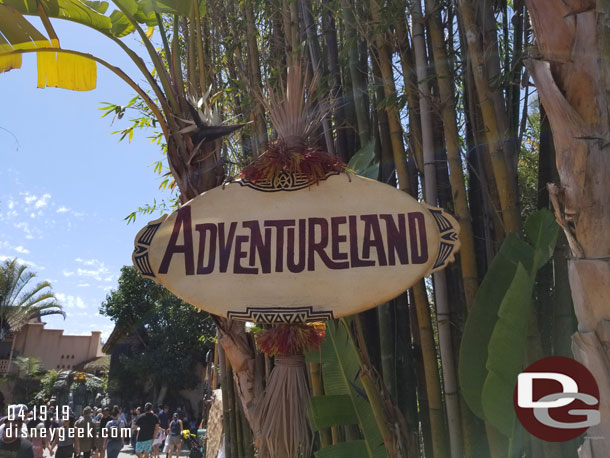 A temporary sign is off to the side.  Anyone recognize this?  It used to hang on the Tahitian Terrace.  So a little Disneyland history for the temporary sign.