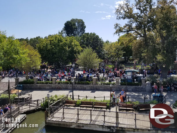 The Churro cart has been moved to the newly expanded space across from the Haunted Mansion, where strollers used to park.  So it is no longer in the middle of the walkway.