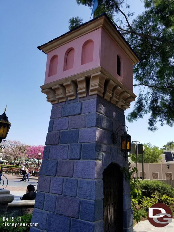 The tower on the left is repainted too.