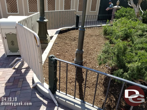 Some railing work is left to be completed near Fantasy Faire.