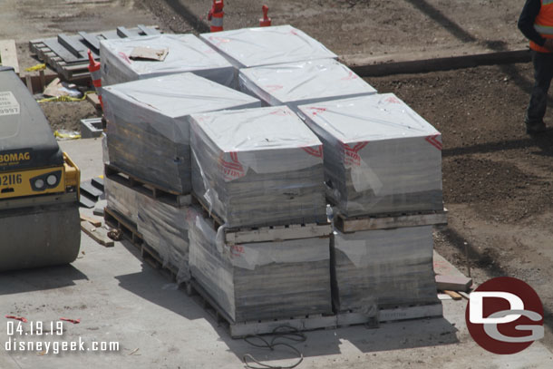 The pavers staged and ready to be installed.