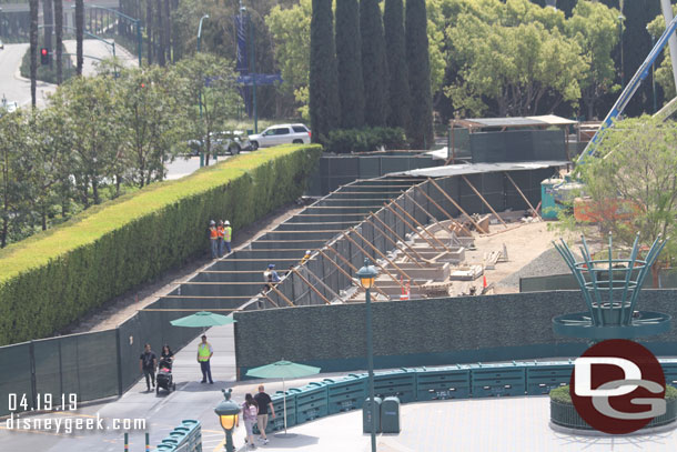 Here is a better look at the temporary walkway.  They removed the concrete that was the old temporary walkway/tramway.