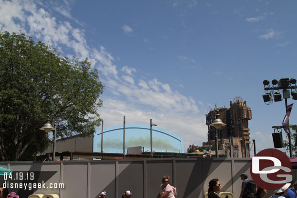 Visible progress on the Marvel Project.  Steel is rising up for the first attraction that will be taking over the former Bugs Theater.  