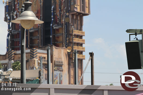 More steel rising on the back side toward the rest room building.