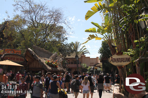 Speaking of removed the Adventureland entrance sign is gone.  They will be replacing it with a new one that is large enough to span the entire walkway.