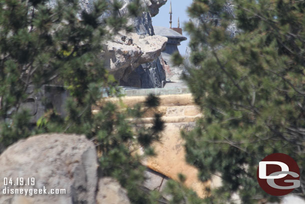 Looking through the trees you can get glimpses of some of Black Spire Outpost.