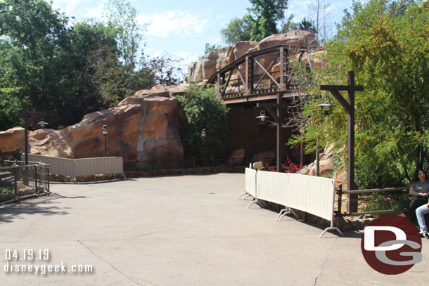 Restaining/painting the railings leading into Galaxy's Edge.