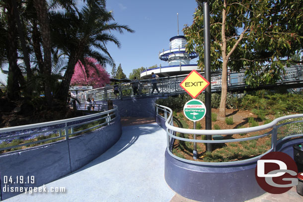 The new pathway is marked as the Autopia Exit.