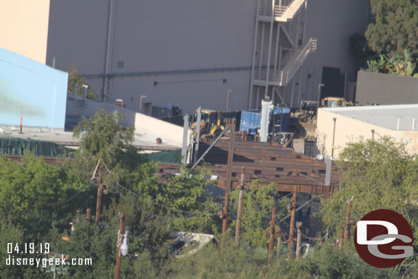 A closer look at how the building is being extended toward the restroom building.