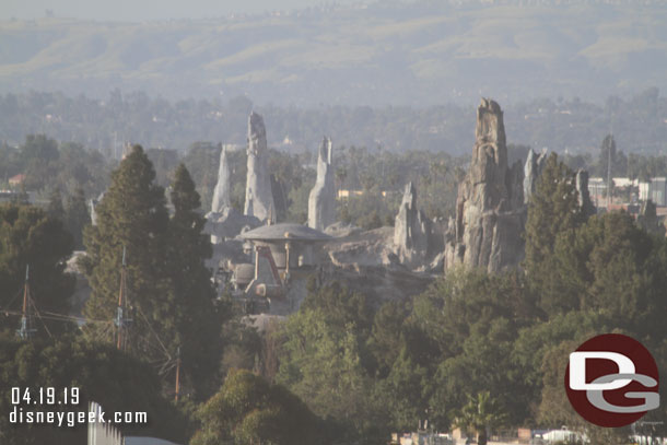 Star Wars: Galaxy's Edge in the distance.