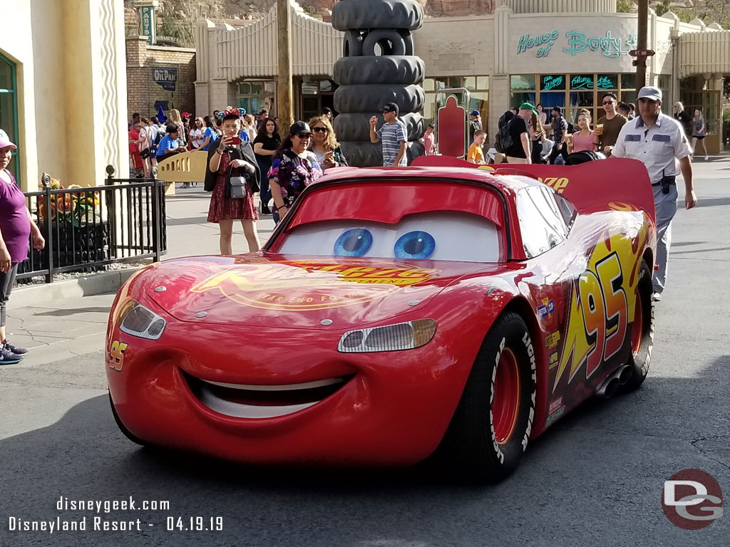 Lightning McQueen on Cross Street.