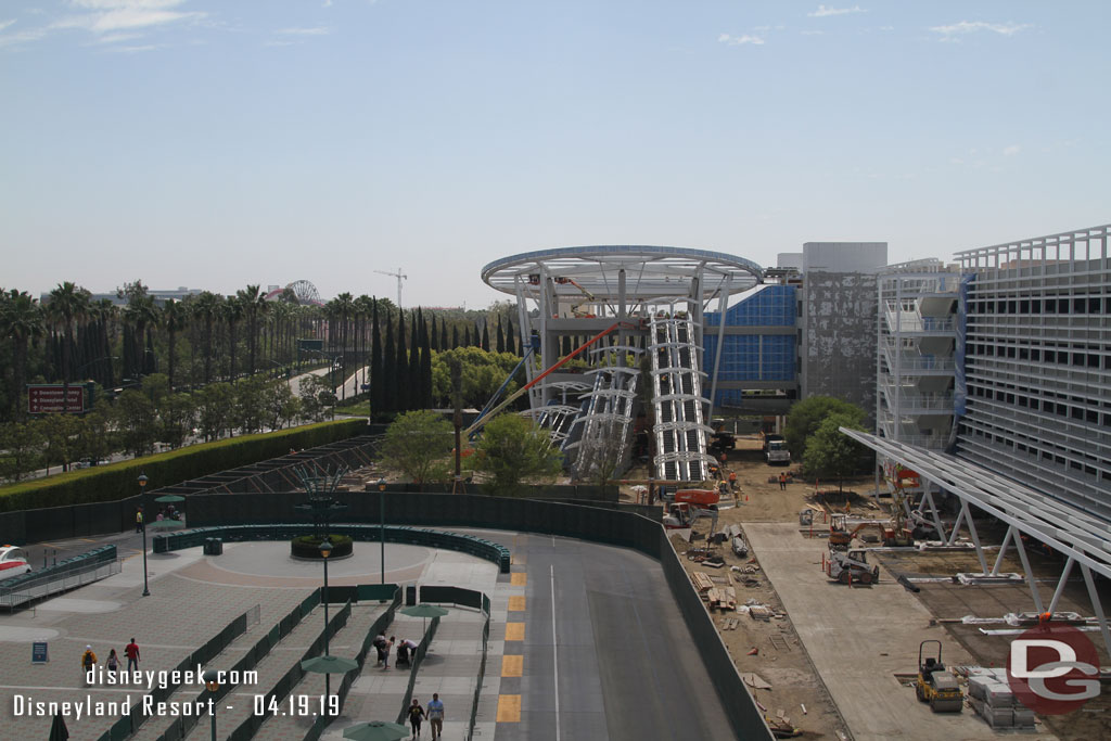 Work continues on the escalator area.  A new temporary walkway through the construction has opened on the left.