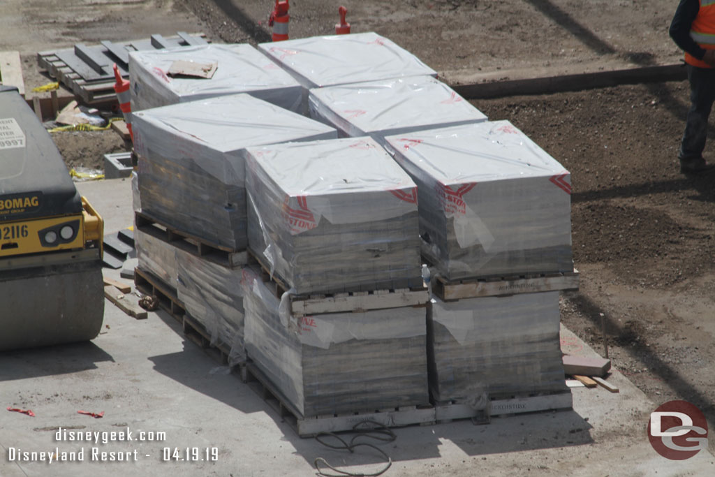 The pavers staged and ready to be installed.