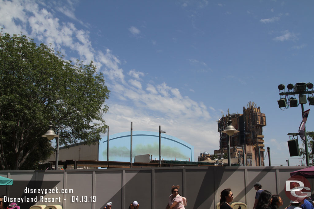 Visible progress on the Marvel Project.  Steel is rising up for the first attraction that will be taking over the former Bugs Theater.  