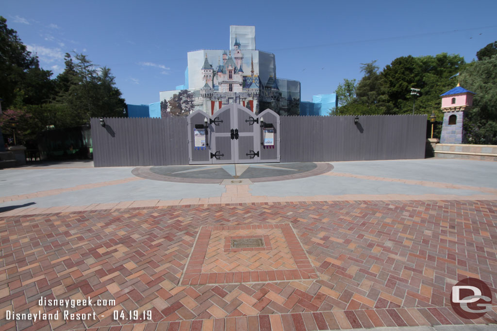 A wide look at the castle status and new brickwork in the foreground. Also notice the projector tower on the right is repainted.