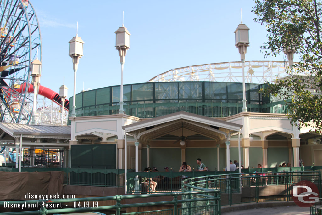 A temporary smoking area under the swings.  Note May 1st smoking will be banned in the parks.