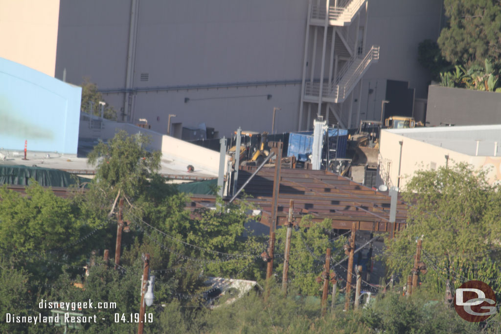 A closer look at how the building is being extended toward the restroom building.