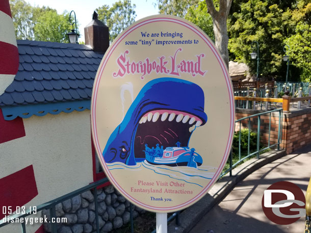 Storybook Land is closed for renovation.