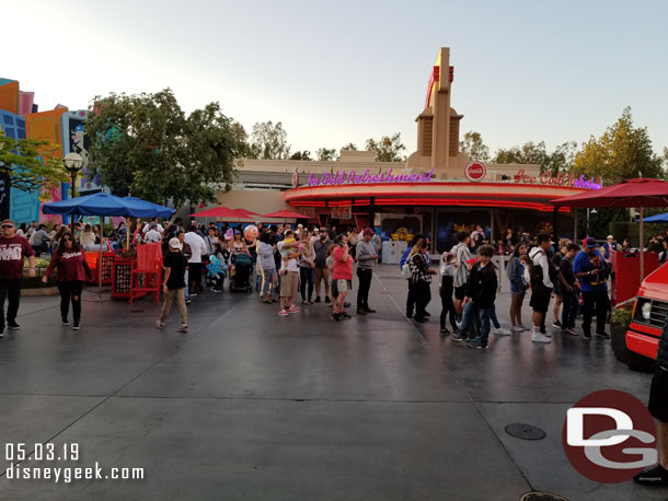 The Studio Catering Co line and Hollywood Lounge line were meeting since both were backed up.