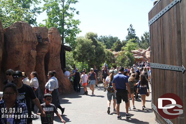 Making my way to Frontierland on the Big Thunder trail.  A healthy crowd on the trail today.. soon expect a lot more traffic here with Star Wars opening in less than a month.