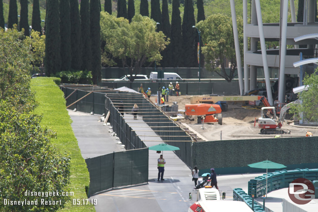 Work on the tram stop area continues.