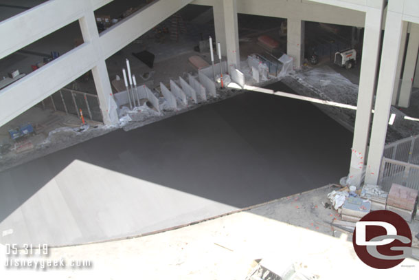 Today it looks like they just poured the concrete for the new tramway leading from the load area to the Mickey and Friends structure.