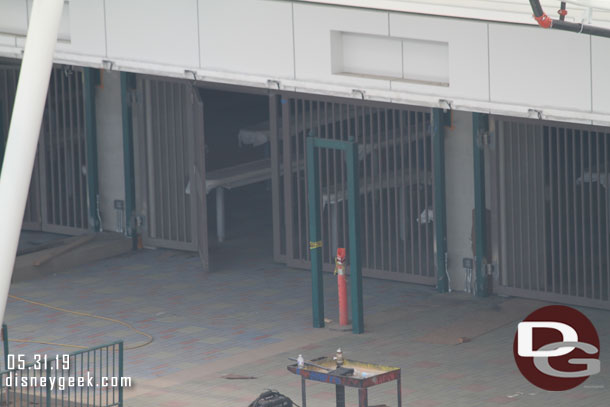 A closer look.  Beyond the gate you can see the tables for bag check have been installed too.