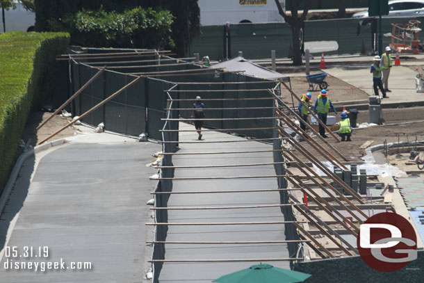 To the left of that work is the temporary walkway on what will be the tramway eventually.