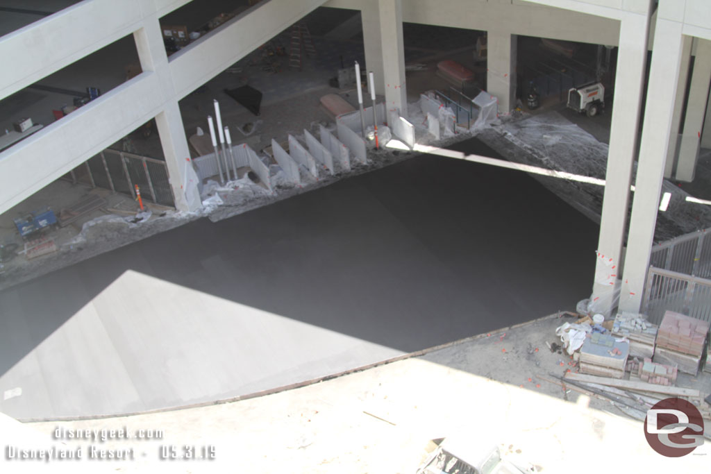 Today it looks like they just poured the concrete for the new tramway leading from the load area to the Mickey and Friends structure.