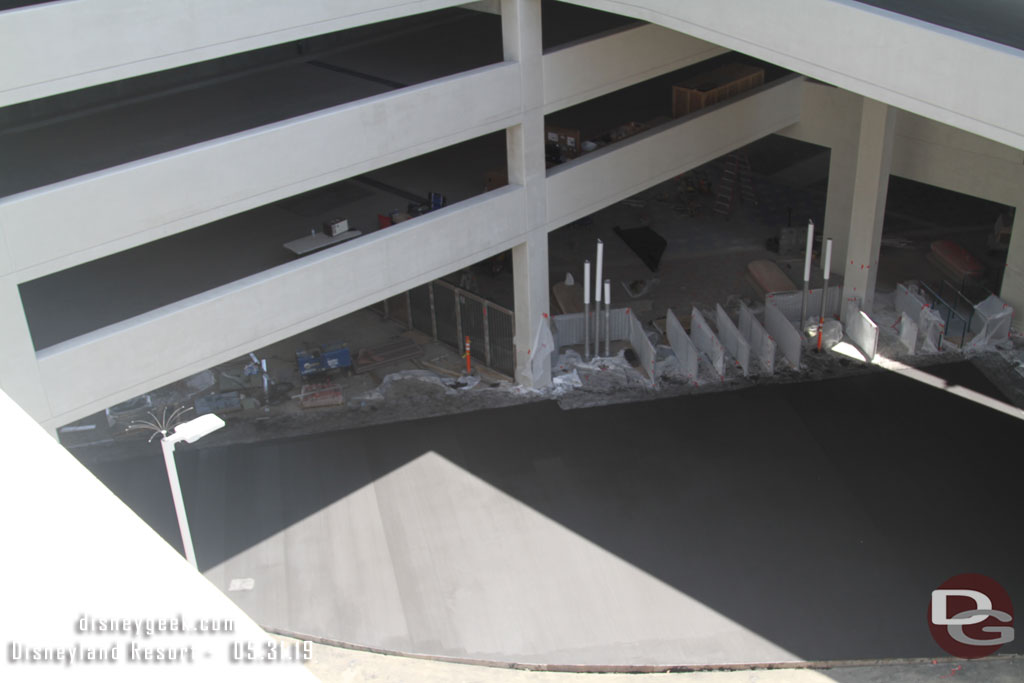 A different angle look at the new concrete.  Also notice more fencing appears installed at the tram stop.