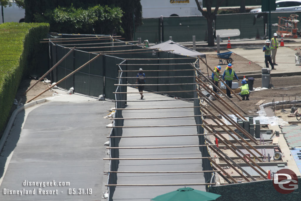 To the left of that work is the temporary walkway on what will be the tramway eventually.