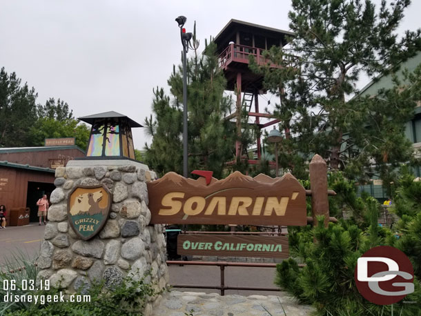 Soarin over California has returned for the month of June.  So that was my first stop.