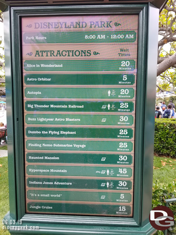 Disneyland Waits at 12:48pm