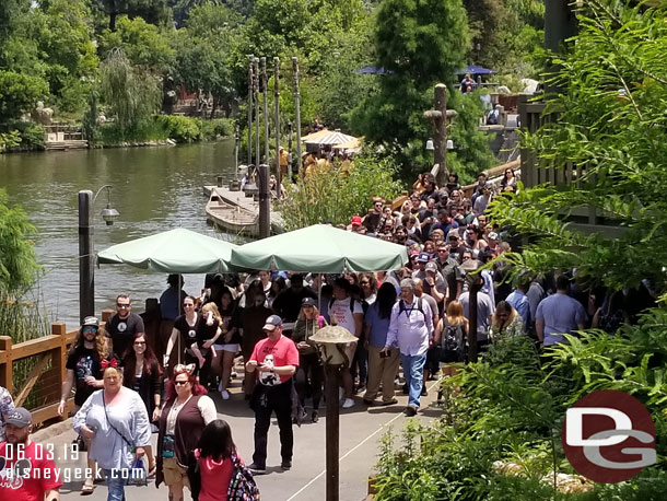 At 1:22pm noticed they started to scan wristbands.  So we went to join the crowd.