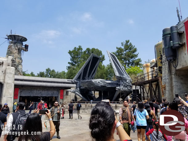 Entering the First Order area on the end of town.  The large group heading to the right was going to queue up for Cantina reservations. 