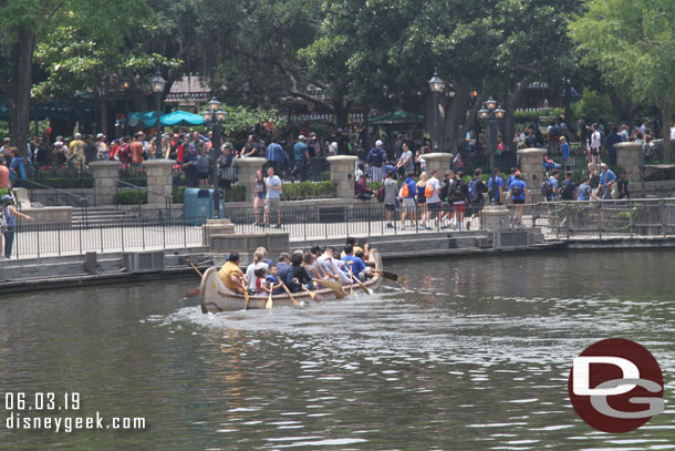 The Canoes and Columbia joined the Mark Twain on the Rivers of America.