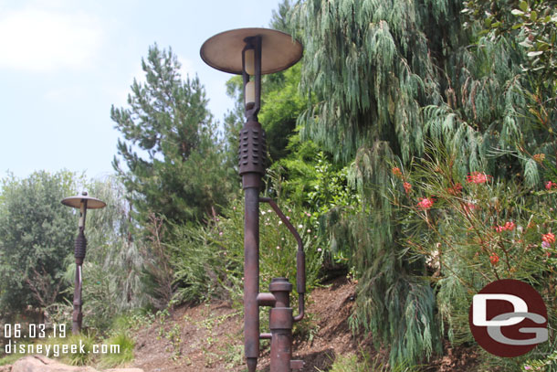 Light poles along the trail.