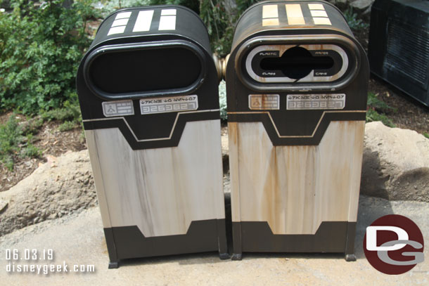 A look at the trash cans for the new land.