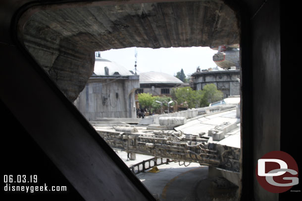 We walked up the ramp and had a view out the second story windows.